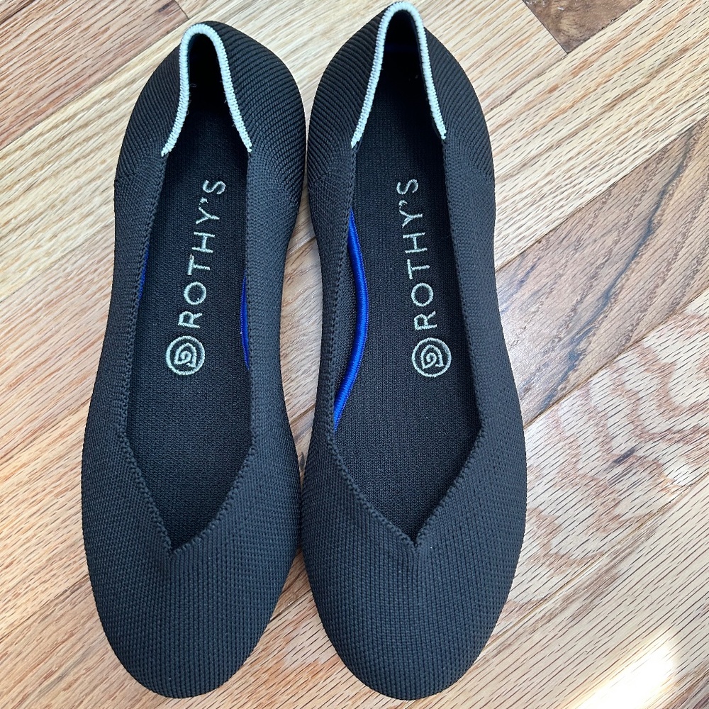 Rothy’s The Flat Round Toe Black Flats Women’s Size 7.5